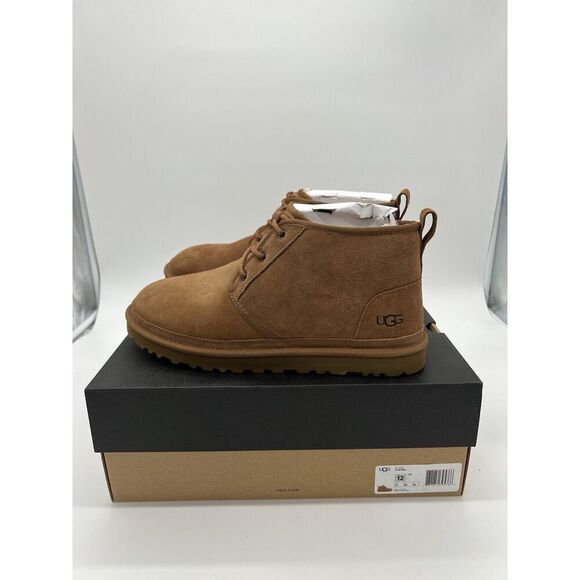 Men’s Size 12 UGG Australia 3236 Neumel Boots Chestnut Tan Beige Low Boots - Picture 1 of 9